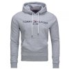 Bluza Tommy Hilfiger męska szara z kapturem bawełniana duże logo